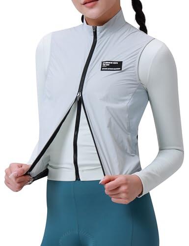 INBIKE Chaleco Ciclismo Mujer Chaqueta Cortaviento Nylon Transpirable Ligera Bicicleta Deportes Senderismo Reflectante Ciclismo Gris XS