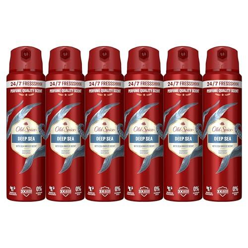 Old Spice Deep Sea Desodorante Corporal En Spray Para Hombres 150 ml, Fresco 24 Horas, Todos Los Días Con Uso Diario, Perfume Duradero, Fragancia Excepcional, Protección Contra El Mal Olor