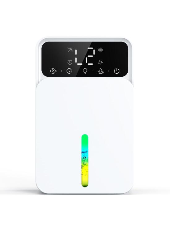 Deshumidificador 1500 ml, con Temporizador 12H, Iluminación LED de 7 colores, Descongelación Automática y Apagado Automático, Deshumificadores de humedad para Dormitorio/Baño/Sótano