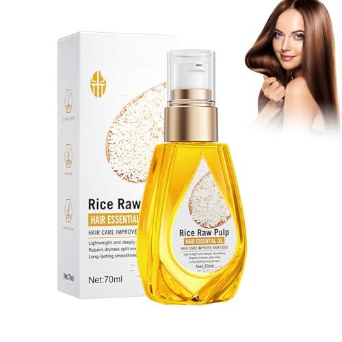 Aceite para el Cabello, 70 Ml Aceite de Cuidado del Cabello con Extracto de Arroz Hair Care Oil Fortalecedor Para El Crecimiento Del Cabello Sano, Aceite De Agua De Arroz Para El Crecimiento Del