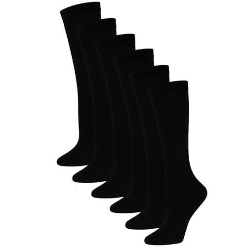 A2Z 4 Kids Calcetines de algodón cómodos para niñas y niños, suaves, elegantes, para fiestas, transpirables, duraderos, para uso diario, para el regreso a la escuela, Paquete de 3, Negro, 7-10 años