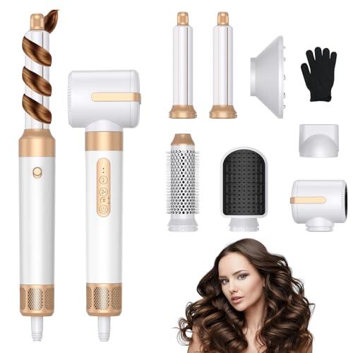 Anluomafuy 7 en 1 Cepillo Secador de Pelo Air Styler, Cepillo de Aire Caliente con Rizador Automático, Cepillo Alisador Pelo, Rizador de Pelo, Moldeador Pelo Voluminizador para Rizador Alisar Volumen