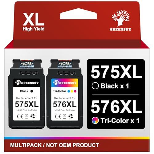 GREENSKY PG-575XL CL-576XL Cartuchos de Tinta para Cartucho Canon 575 y 576 575XL 576XL Negro y Color para Canon PIXMA TS3750i TS3751i TR4756i TR4755i TS3752i TS3550i TS3551i TR4750i TR4751i
