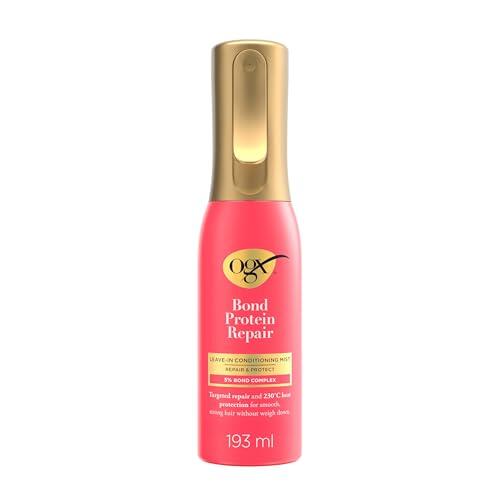 OGX Bond Protein Repair Leave in Conditioner Mist Multi-Tasker Spray (193 ml) protector térmico pelo con OGX Bond Complex, protector calor pelo hasta 230°C, para cabello seco y dañado