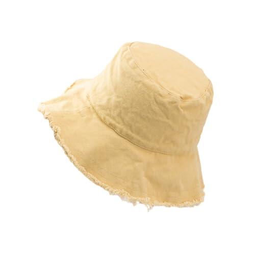 Zambuph Sombrero de cubo para protección solar, gorros para aventuras al aire libre, actividades al aire libre, comodidad informal, fácil de usar, amarillo