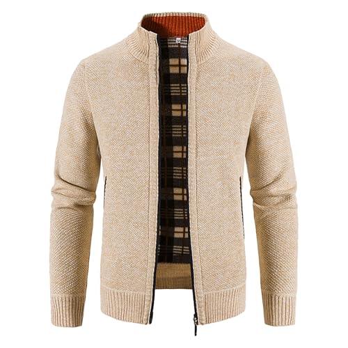 Generisch 2025 Cárdigan casual para hombre con cremallera completa bolsillos calavera hombre, Blanco, M