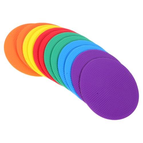 Toyvian - Lote de 12 rotuladores redondos coloridos para entrenamiento de fútbol y baloncesto y discos flexibles y antideslizantes para adultos