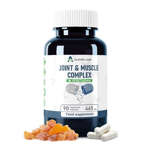 Alzuro Labs Complejo Articulaciones y Músculos 465mg - 90 cápsulas veganas | Boswellia Serrata, Garra del Diablo, PEA, Vitamina C y D3 | Antiinflamatorio, Huesos y Colágeno | Probado y GMP.