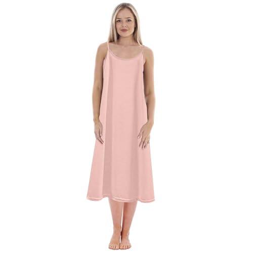 Generisch 2025 Enagua de mujer de color sólido con una talla grande para adelgazar, camisón suelto (largo) Vestidos de maternidad, Rosa., L