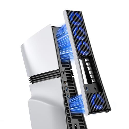 KIWIHOME Ventilador de Enfriamiento Mejorado para PS5 Pro con 4 Ventiladores y 36 Aspas, Enfriamiento más Silencioso con Velocidad Ajustable, Apagado Automático,No para PS5 2020/Versión Slim 2023