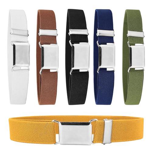 ywchoshe 6 Pcs Cinturones Elásticos para Niños sin Hebilla, Cinturones sin Hebilla Elástico para Niños y Niñas, Cinturón Ajustable para Vaqueros, Pantalones y Vestidos