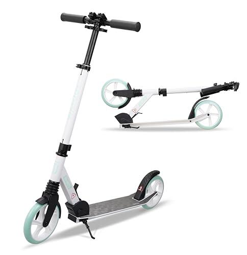 Wayout Sports - Patinete Urbano Ajustable con Ruedas 200MM y Suspensión - Niños y Adolescentes (Blanco)