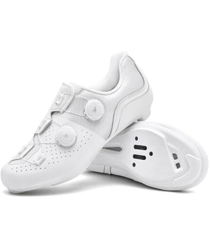 Hixingo Zapatilla de Ciclismo Hombre Mujere Zapatos Bicicleta de Carretera Montaña Exterior Compatibles SPD SPD-SL Look Delta Lock System, Zapatillas de MTB Ciclismo Unisex