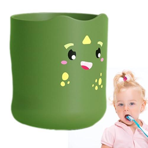 Bonito vaso para cepillo de dientes para niños, 300 ml, vasos de cepillo de dientes de baño de dibujos animados, taza de enjuague bucal irrompible multiusos con asa, accesorios de baño para niños