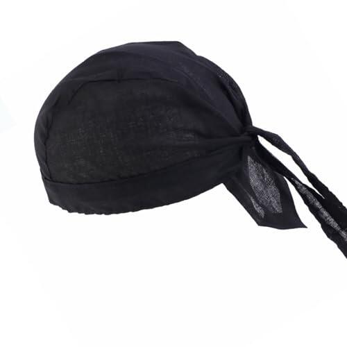 YUXITA Bufanda ajustable, transpirable, gorro de cocinero, pañuelo de cocina, gorro para hombres y mujeres, restaurante, horneado y uso doméstico, Negro, As pictures shown