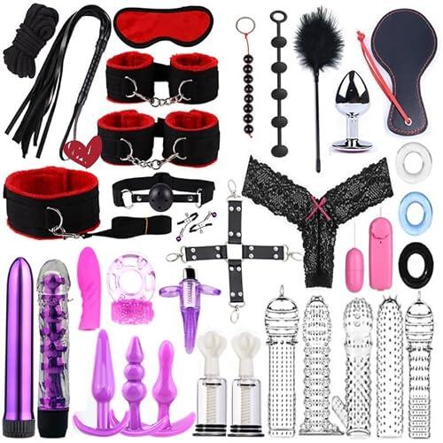 ZeeKoug Multifuncional 34 Piezas Extreme Deportes Set, Diversión Pilates Equipo [Rojo], Accesorios Cosplay para Mano, Pierna y Cadra Ejercicios, Regalos de Pareja