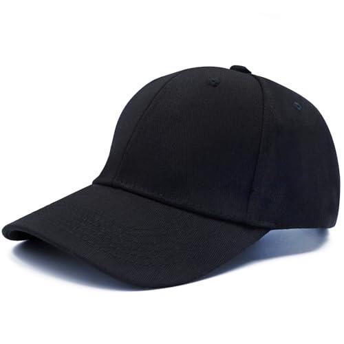 CHEESANHERR Gorra de Béisbol para Niños, Gorra con Visera Unisex Infantil, Sombrero de Sol Ajustable Gorra Niño Gorro Niña 3-10 Años (Negro)