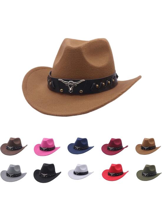 Genérico Sombrero de Vaquero para Mujer Hombre Cowboy Hat Hombre Sombrero Cowboy Mujer 2025 Western Adulto Denim Curved Top Sombreros Carnaval Halloween y Cospla