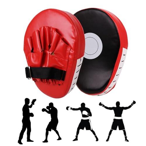Manoplas Boxeo, Almohadillas de Boxeo,Paos Muay Thai,Cuero Curvadas Boxing Taekwondo Pads,Almohadillas Artes Marciales Que Absorben Los