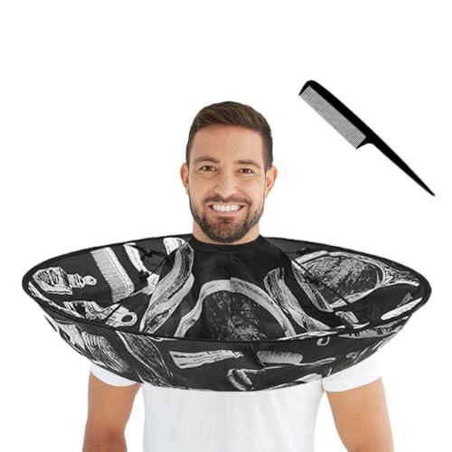 SanKristo Bata Profesional Plegable para Peluquería, Impermeable y Universal con Accesorios de Peine para Corte de Pelo de Mujeres, Hombres y Niños, Negro