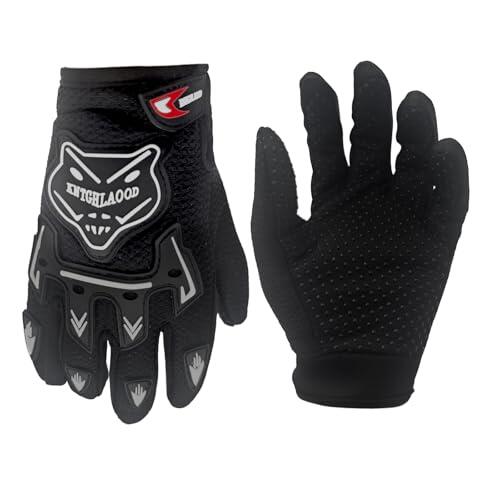 OYIWINMI Guantes de Ciclismo para niños, Guantes de Ciclismo para niños, Rendimiento Deportivo, Transpirables, Antideslizantes, para Ciclismo, Actividades al Aire Libre (Negro)