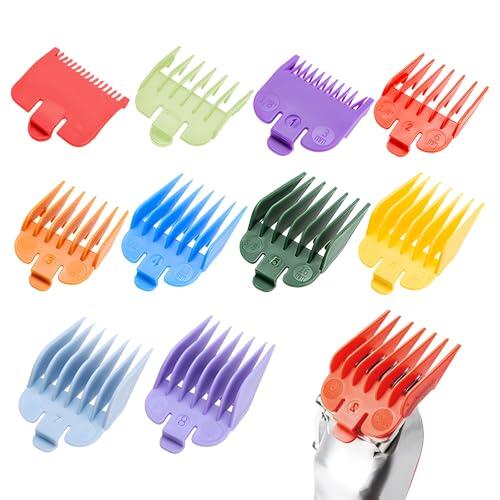 10 piezas Peine Guía de Profesionales, Coloridas para Cortar el Pelo, Juego de Peine Guía, Cortapelos Maquina Accesorio, peines recortador para Wahl Cortapelos