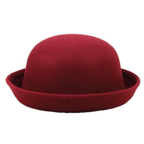 Genérico Sombrero Bombín para Mujer y Hombre Retro con Visera Curvada Bowler Hat (One Size)