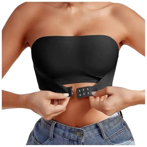 Generisch Traje de verano transparente para mujer, correa para el hombro para mujer, sin espalda, sin esponjas, con correas de hombro transformables, ropa de embarazo, Negro , L