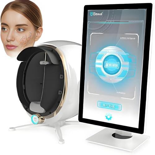 TozMvi Analizador Digital De Piel con Detector De IA, Máquina Inteligente De Análisis Facial, Analizador De Humedad Facial 3D, con Pantalla HD De 13,3/21,5 Pulgadas 21.5in