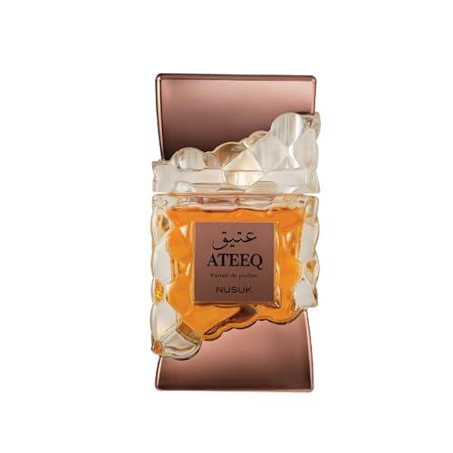 Perfume Nusuk Ateeq para hombre - 100 ml | Extracto de perfume de larga duración | Notas cítricas, especiadas y amaderadas | Perfume masculino de lujo audaz