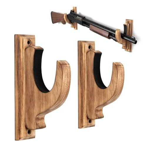 HUGDSB Estante for Rifles de Pared, Estante de Madera for Armas de Pared, for escopetas y Rifles, Soporte for exhibición y Limpieza de Pistolas de Aire comprimido, Color Madera