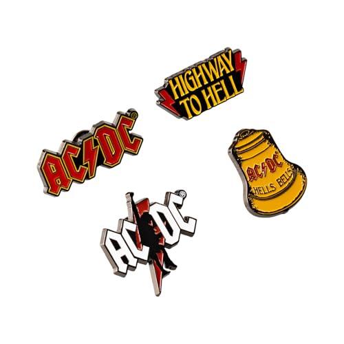 Set Pins AC/DC - 4 Figuras, broches - Accesorio camiseta rock, mochila heavy metal | Merchandising oficial