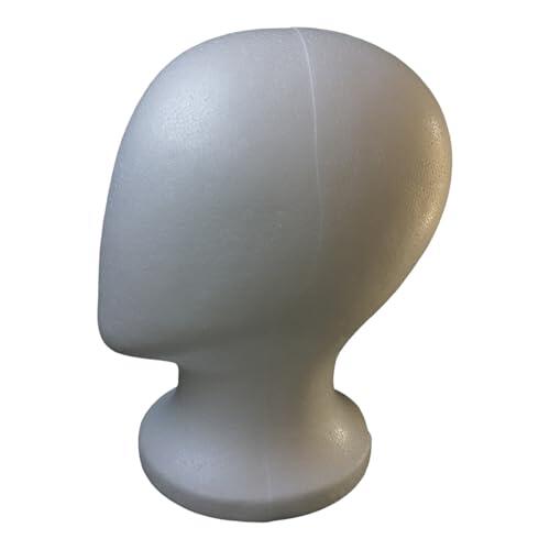 Genérico Cabeza de poliestireno, cabeza de maniquí para pelucas, soporte de espuma blanca para pelucas, sombreros, máscaras, postizos, manualidades, proyectos de bricolaje, exhibición en salones
