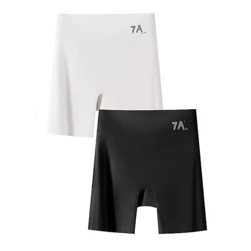 Genérico Braguitas de Seda Helada Choosemuc, Braguitas de Cintura Alta Que levantan el Abdomen, Pantalones de Seguridad 3 en 1 de Seda Helada para Mujer (2pcs-f,3XL)