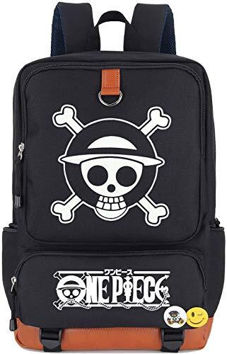 Roffatide Anime Backpack Mochila escolar de 18 litros con dibujos animados para niñas niños Mochila luminosa para portátil de 15,6 pulgadas Mochila para libros escolares viaje nailon negra