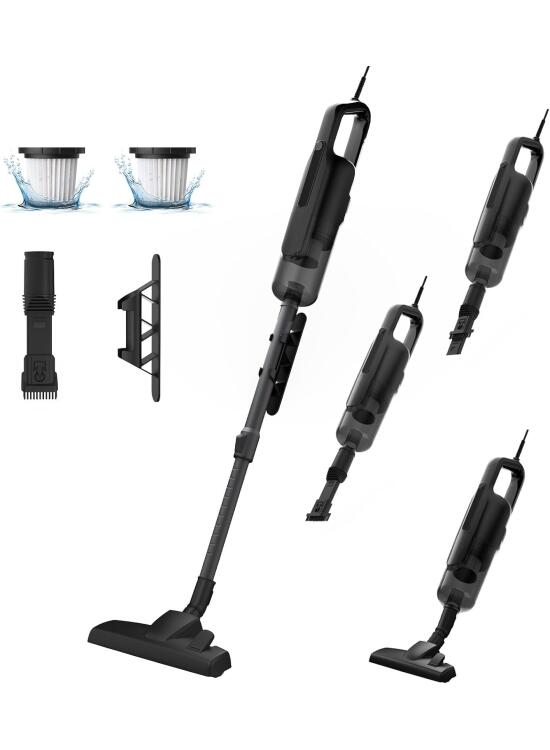 VersLife C8PRO Aspiradora con Cable 30KPA, Escoba Aspiradora de 5m, Potente y Ligera, Diseño Antienredos y Tubo Telescópico, para Pelos de Mascotas, Alfombras y Suelos