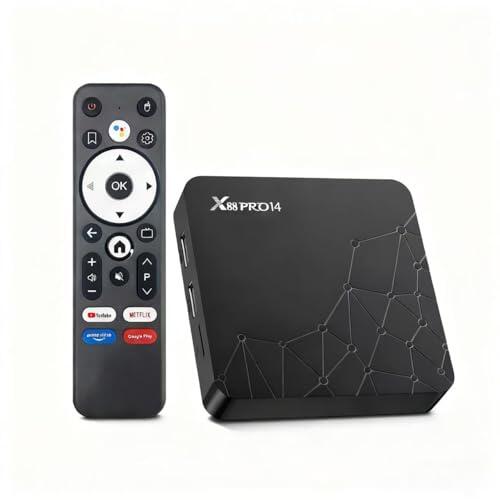Android TV Box 14.0 (2nd Gen), Android Box 2GB RAM 32GB Soporte 2.4/5.0GHz WiFi6 Bluetooth 5.0 HDR10 HD 8K 10/100M Ethernet HDMI 2.0 Smart TV Box