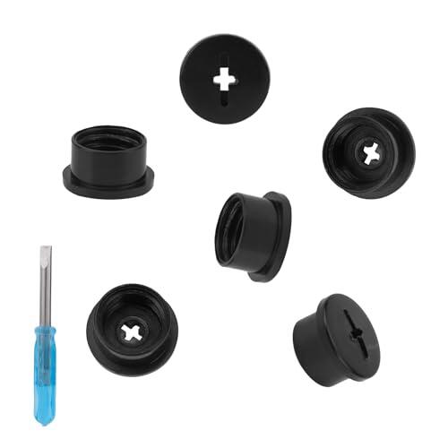 6uds Tornillos Válvula Casco Futbol Americano para Riddell Speedflex y Speed Icon, Tapas Válvula Casco Rugby de Alta Resistencia a Impactos con Destornillador(Negro)