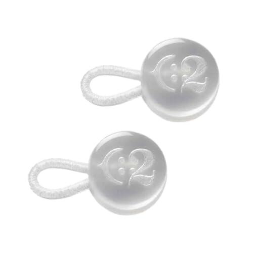 C2 Pack de 2 Extensores de Cuello para Camisa Tamaño Mediano - Blanco - Añade hasta 2 tallas (2,25 cm / 0,9 in) - Botones de 11,4 mm / 0,45 in de diámetro (18L)