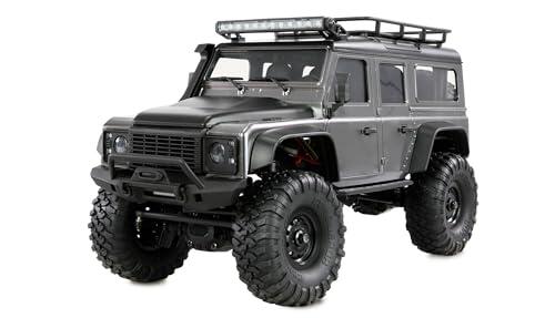 Amewi AMXRock Mini D90 Scale Crawler 4WD 1:16 RTR Gris Incluye Mando a Distancia, batería, Cable de Carga, Color Gris