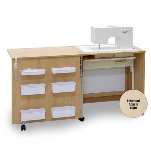 Comfort 1 mueble para máquina de coser y overlock, mueble de costura, mesa de costura, gabinete de costura (Lakeland Acacia Light, M)