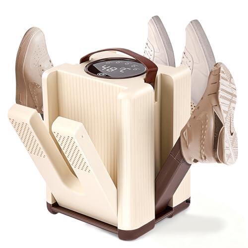 Nastopee Secador de zapatos eléctrico, temporizador 30/60/90/120 min, diseño retráctil, bajo ruido, temperatura constante, secador de zapatos eléctrico antibacteriano para todos los tipos de calzado