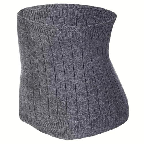 Calentador Lumbar Térmico de Punto Invierno Unisex, Calentador de Riñón Cinturón Elástico Cintura, Faja Lumbar Caliente Protector Abdominal para Invierno Prevenir el Resfriado del Vientre, Gris, L