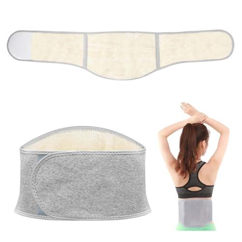 ZHYUAN Winter Warmer Rückengurt,Calentador de espalda,Cinturón Lumbar de Peluche,Cinturón de soporte lumbar para mujer,cinturón de apoyo lumbar,cintura de apoyo caliente,Unisex Wärmegürtel (L) Weiß