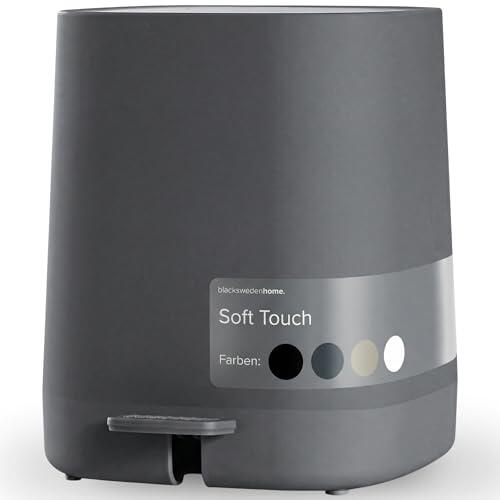 Black Sweden Home Cubo de basura para baño, 5 L, con tapa de cierre suave y cubo interior, diseño elegante, gris mate