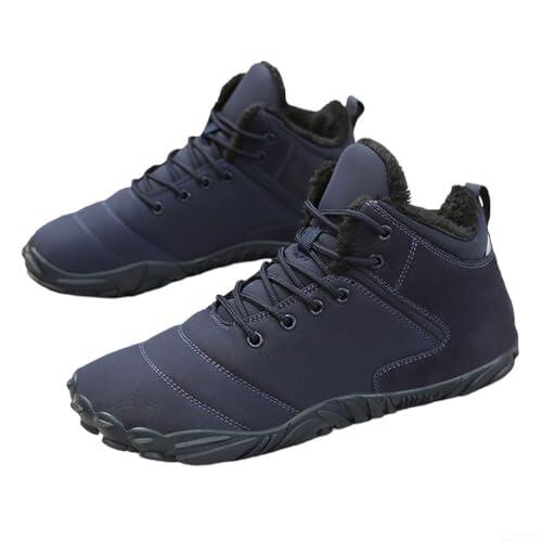 Tenis de nieve resistentes e impermeables con forro de felpa, perfectos para experiencias de senderismo de invierno (46 azul)