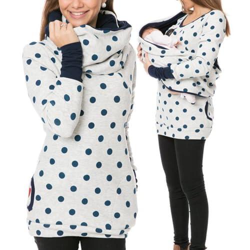 Generisch Ropa de maternidad para embarazadas, lactancia, sudadera, jersey, camiseta de maternidad, Blanco, L