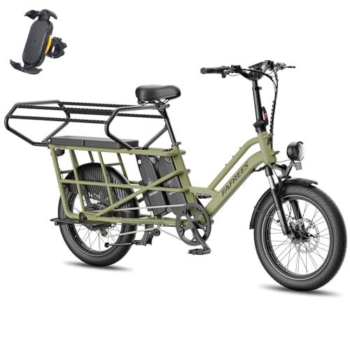 Fafrees FF20 CUV Familia Bicicleta eléctrica de 20 pulgadas, bicicleta eléctrica para mujer, 25 km/h, pedelec, batería de 12 Ah / 576 Wh*2, 200 kg 75 N.m, frenos hidráulicos E-Cargo, Fatbike para