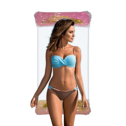 Disfruta del agua con la hamaca flotante plegable en color rosa