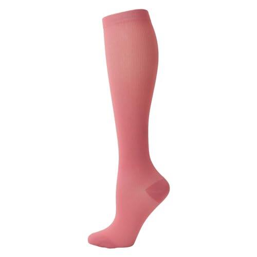 4 pares de calcetines de compresión para mujeres y hombres, calcetines de compresión para circulación de vuelo, antideslizantes, transpirables, soporte de soporte atlético, correr, ciclismo, viajes